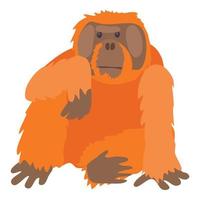 icône orang-outan, style cartoon vecteur