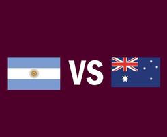 argentine et australie drapeau emblème symbole conception amérique latine et asie football final vecteur amérique latine et pays asiatiques équipes de football illustration