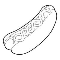 icône de hot-dog, style de contour vecteur