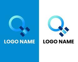 lettre q avec modèle de conception de logo d'entreprise moderne tech vecteur