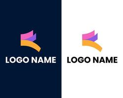 modèle de conception de logo d'entreprise moderne coloré lettre r vecteur