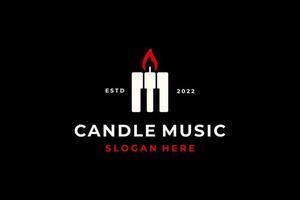 logo de piano musique bougie rouge noir vecteur