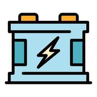 vecteur de contour de couleur d'icône de batterie de voiture