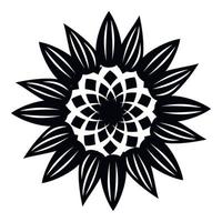 icône de fleur décorative, style simple vecteur