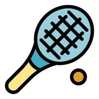 vecteur de contour de couleur icône tennis