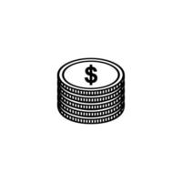 symbole d'icône dollar, signe usd. illustration vectorielle vecteur