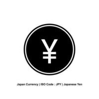 monnaie japonaise, symbole d'icône yen, signe jpy. illustration vectorielle vecteur