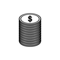 symbole d'icône dollar, signe usd. illustration vectorielle vecteur