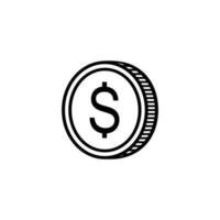 symbole d'icône dollar, signe usd. illustration vectorielle vecteur