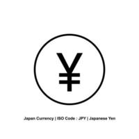 monnaie japonaise, symbole d'icône yen, signe jpy. illustration vectorielle vecteur