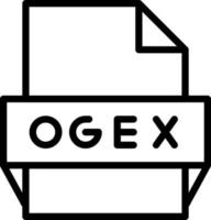 icône de format de fichier ogex vecteur