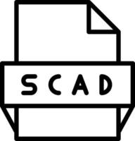 icône de format de fichier scad vecteur