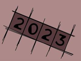 bonne année 2023, conception d'illustration avec concept d'élégance vecteur