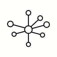 icône de ligne vectorielle de structure moléculaire unique vecteur