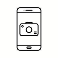 icône de ligne vectorielle d'application de caméra unique vecteur