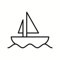 icône de ligne de vecteur de bateau unique