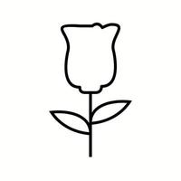 icône de ligne vectorielle de roses uniques vecteur