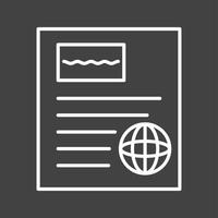 icône de ligne de vecteur de journal international unique