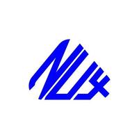 conception créative de logo de lettre nux avec graphique vectoriel, logo simple et moderne de nux. vecteur