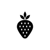 eps10 vecteur noir jardin fraise fruit solide art icône isolé sur fond blanc. symbole de fraises dans un style moderne et plat simple pour la conception de votre site Web, votre logo et votre application mobile