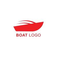 logo d'art vectoriel créatif abstrait d'entreprise de moteur ou de voilier rouge avec l'icône ou le symbole du bateau dans un style moderne simple et branché isolé sur fond blanc