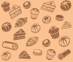 illustration de modèle de gâteaux et de pain vecteur