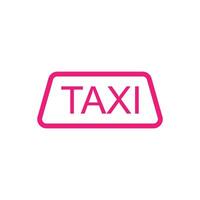 eps10 icône d'art abstrait taxi vecteur rose avec texte isolé sur fond blanc. symbole de transport dans un style moderne et plat simple pour la conception de votre site Web, votre logo et votre application mobile