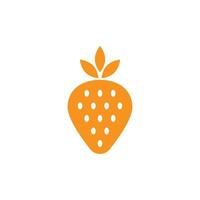 eps10 vecteur orange jardin fraise fruits solide art icône isolé sur fond blanc. symbole de fraises dans un style moderne et plat simple pour la conception de votre site Web, votre logo et votre application mobile