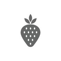 eps10 vecteur gris jardin fraise fruits solide art icône isolé sur fond blanc. symbole de fraises dans un style moderne et plat simple pour la conception de votre site Web, votre logo et votre application mobile