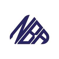 conception créative du logo de la lettre nba avec graphique vectoriel, logo simple et moderne de la nba. vecteur