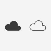 vecteur d'icône de nuage. météo, nature, nuageux, signe de symbole de ciel