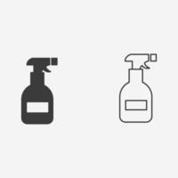 spray peut icône vecteur. spray désinfectant, pulvérisation d'un signe de symbole antibactérien vecteur
