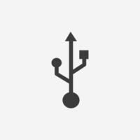 usb, lecteur, flash, transfert, câble icône vecteur symbole isolé signe