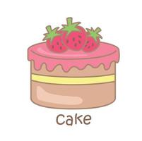 alphabet c pour gâteau vocabulaire illustration vecteur clipart