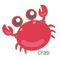 alphabet c pour crabe vocabulaire illustration vecteur clipart