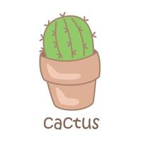 alphabet c pour cactus vocabulaire illustration vecteur clipart