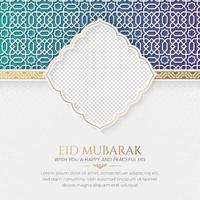 eid mubarak publication de médias sociaux islamiques de luxe doré avec motif de style arabe et cadre photo vecteur