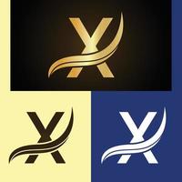 création de logo de luxe avec lettre monogramme x vecteur