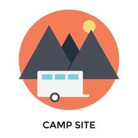 des concepts de camping tendance vecteur