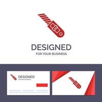 carte de visite créative et modèle de logo couteau outil réparation cutter illustration vectorielle vecteur