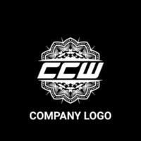 logo de forme de mandala de redevance de lettre de ccw. logo d'art de brosse ccw. logo ccw pour une entreprise, une entreprise et un usage commercial. vecteur