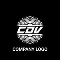 cdv lettre redevance mandala forme logo. logo d'art de brosse cdv. logo cdv pour une entreprise, une entreprise et un usage commercial. vecteur