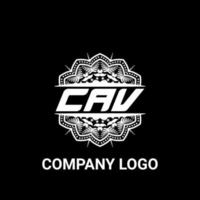 logo de forme de mandala de redevance de lettre de cav. logo d'art de brosse cav. logo cav pour une entreprise, une entreprise et un usage commercial. vecteur