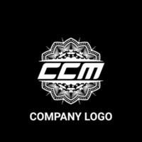 logo de forme de mandala de redevance de lettre de ccm. logo d'art de brosse ccm. logo ccm pour une entreprise, une entreprise et un usage commercial. vecteur