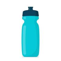 bouteille d'eau en plastique de sport. réservoir d'eau pour les sports dans la salle de gym et le cyclisme. flacon d'eau. illustration vectorielle dans un style plat. vecteur