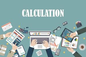 audit de fond de concept avec des objets de bureau vecteur