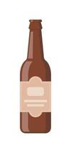 bouteille de bière brune sur fond blanc. illustration vectorielle de style plat. vecteur