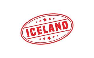Caoutchouc de timbres d'islande avec style grunge sur fond blanc vecteur