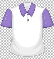 chemise blanche vierge à manches courtes violette sur transparent vecteur