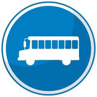 Panneau d'arrêt de bus bleu avec support isolé sur fond blanc vecteur